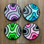 Coasters - Pastel Colors - Set of 4